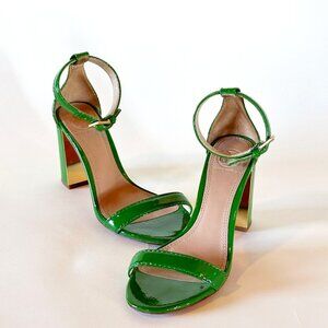 Tory Burch Green and Gold Heels